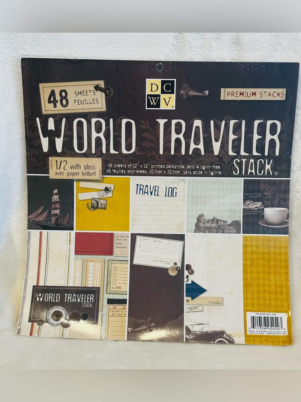 DCWV World Traveler 48 Premium cardstock 12x12 scrapbooking sheets NEW Crafts